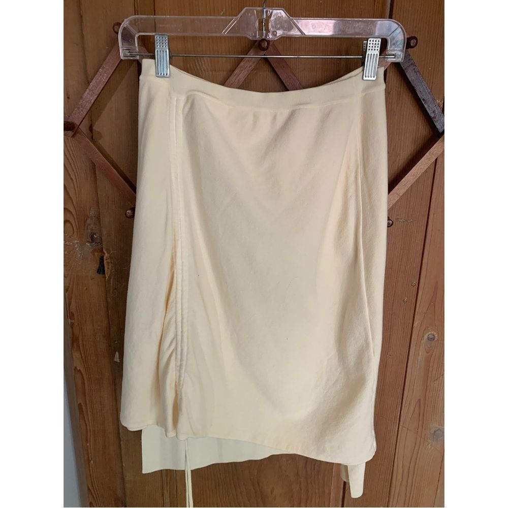 Christian Dior cream multi-length drawstring wool skirt